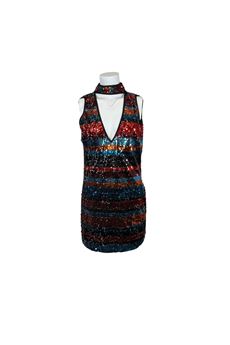 ABITO PAILLETTES MULTICOLORE DONNA DENNY ROSEA/I DENNY ROSE | 822DD100711